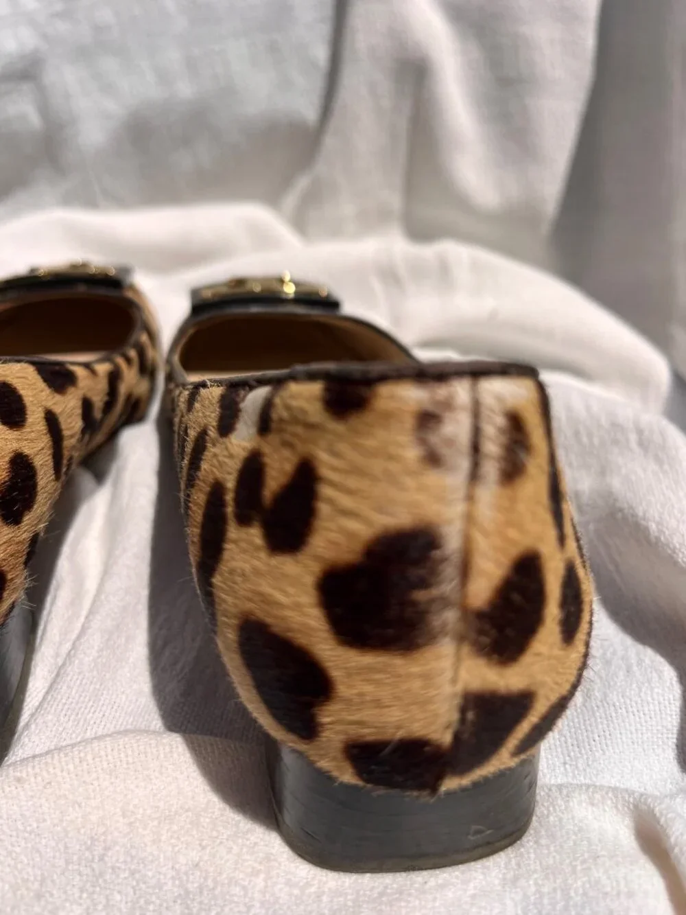 Tory Burch Gigi Leopard Print Calf Hair Block Heel Pumps
